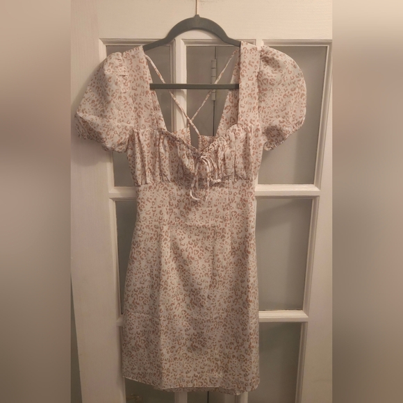 Sage Mini Dress with Animal Pattern in Cream & Pink-ish Rose W/ A Touch Of Gray - Picture 10 of 15